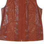 CITY LOOK Womens Rust Brown Jacket L Polyester Blend Plain Zip Sleeveless