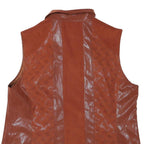 CITY LOOK Womens Rust Brown Jacket L Polyester Blend Plain Zip Sleeveless