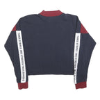 ADIDAS Womens Burgundy & Navy Sweatshirt Crew Neck S Three Stripes Logo