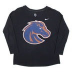 NIKE Womens T-Shirt Black Long Sleeve USA L