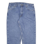 CARHARTT Mens Relaxed Fit Straight Denim Light Blue Zip Jeans W36 L30 Durable