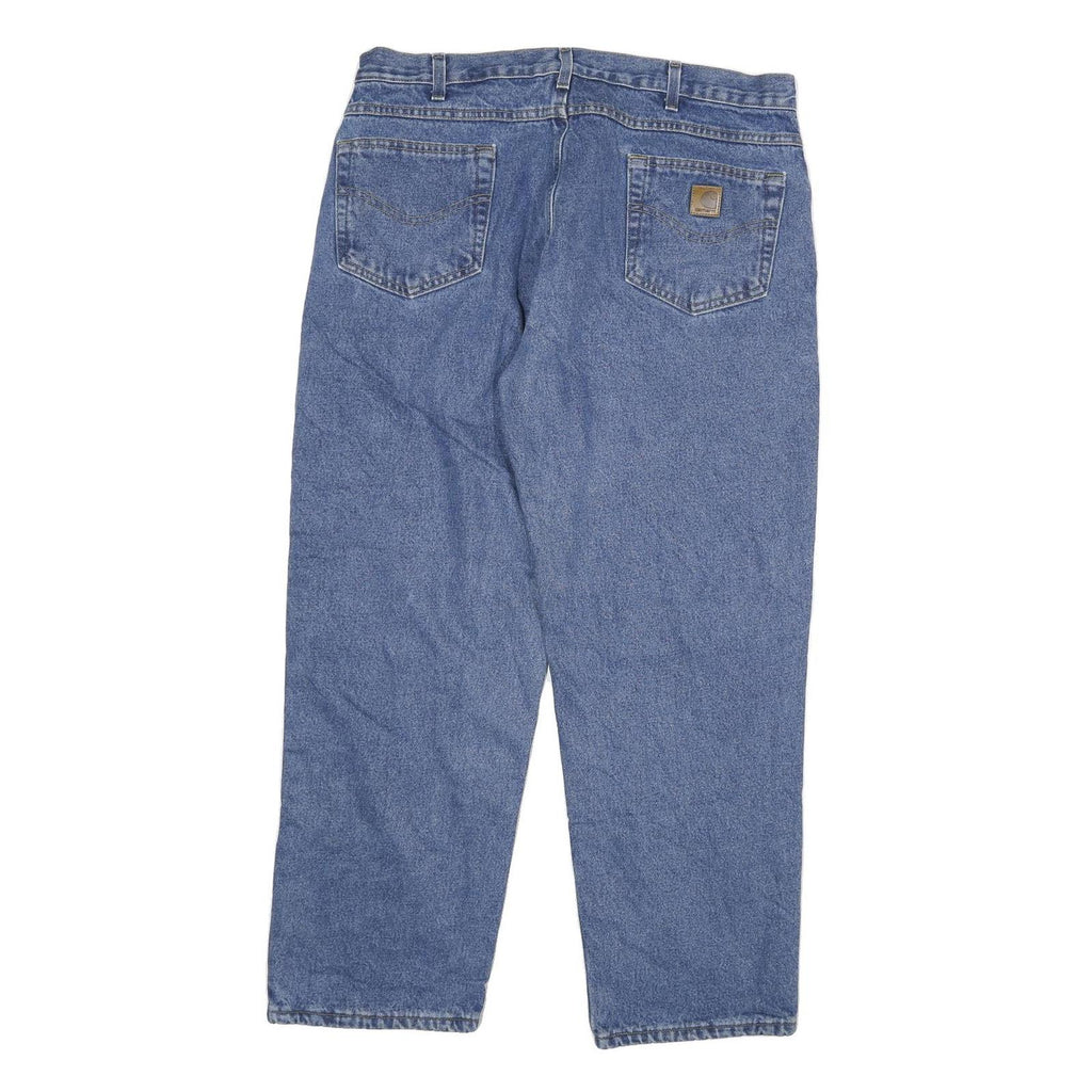 CARHARTT Mens Relaxed Fit Straight Denim Light Blue Zip Jeans W36 L30 Durable