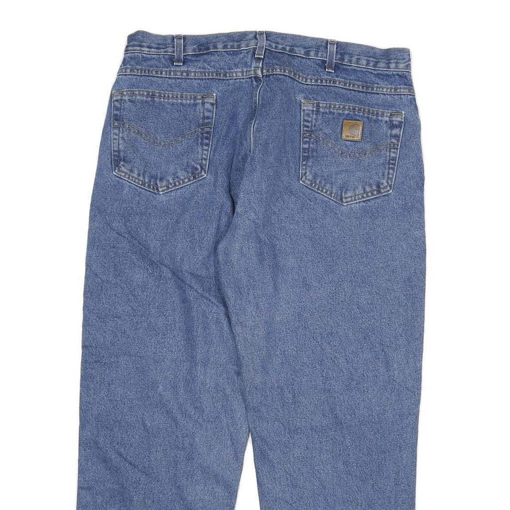 CARHARTT Mens Relaxed Fit Straight Denim Light Blue Zip Jeans W36 L30 Durable