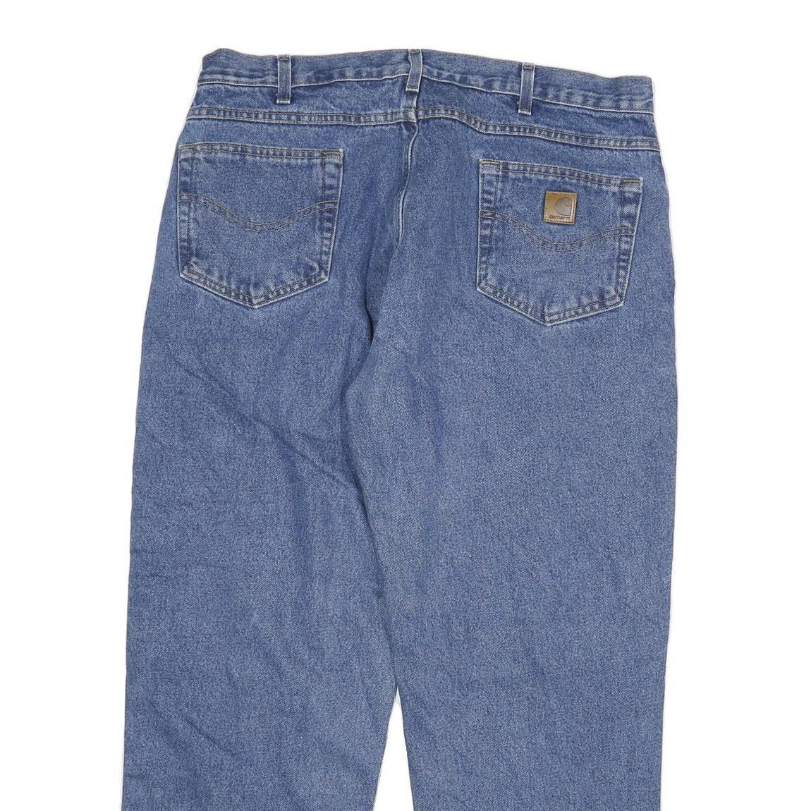 CARHARTT Mens Relaxed Fit Straight Denim Light Blue Zip Jeans W36 L30 Durable