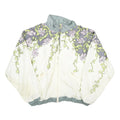 VOGLIO Womens White & Grey Floral Nylon Jacket XL Lightweight Zip Up Casual