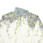 VOGLIO Womens White & Grey Floral Nylon Jacket XL Lightweight Zip Up Casual