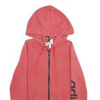 ADIDAS Womens Red Full Zip Hoodie XS Logo Print Cotton Blend Casual