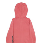 ADIDAS Womens Red Full Zip Hoodie XS Logo Print Cotton Blend Casual