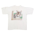 Womens White Cotton Blend Graphic T-Shirt M Short Sleeve Crew Neck Native