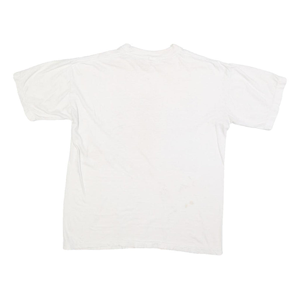 Womens White Cotton Blend Graphic T-Shirt M Short Sleeve Crew Neck Native