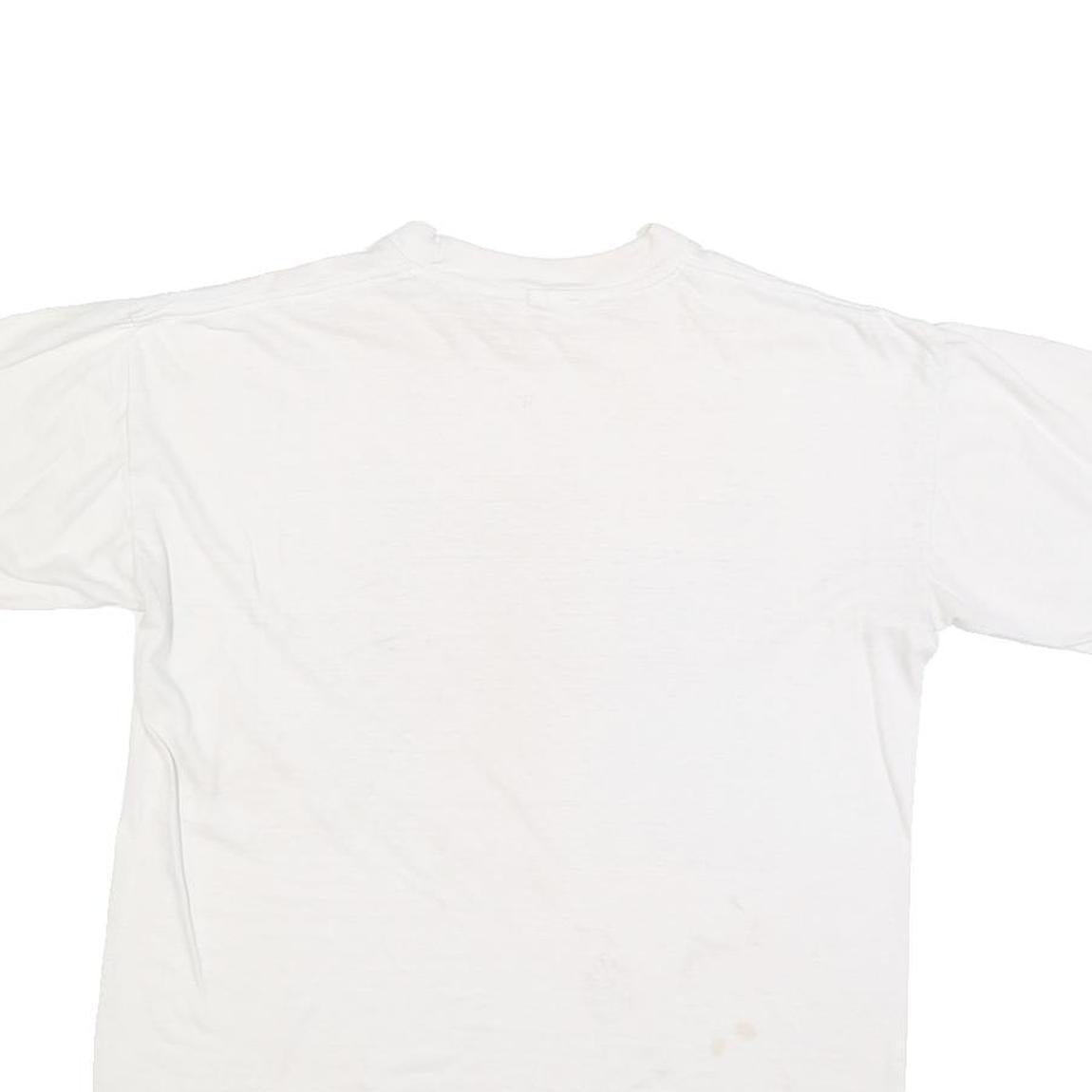 Womens White Cotton Blend Graphic T-Shirt M Short Sleeve Crew Neck Native