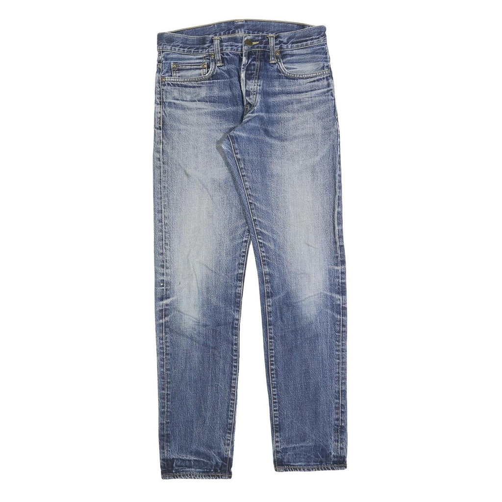 CARHARTT Mens Slim Blue Denim Jeans W30 L31 Button Closure Faded