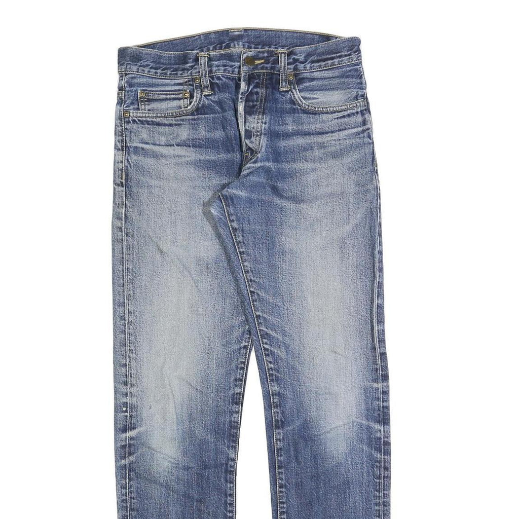CARHARTT Mens Slim Blue Denim Jeans W30 L31 Button Closure Faded