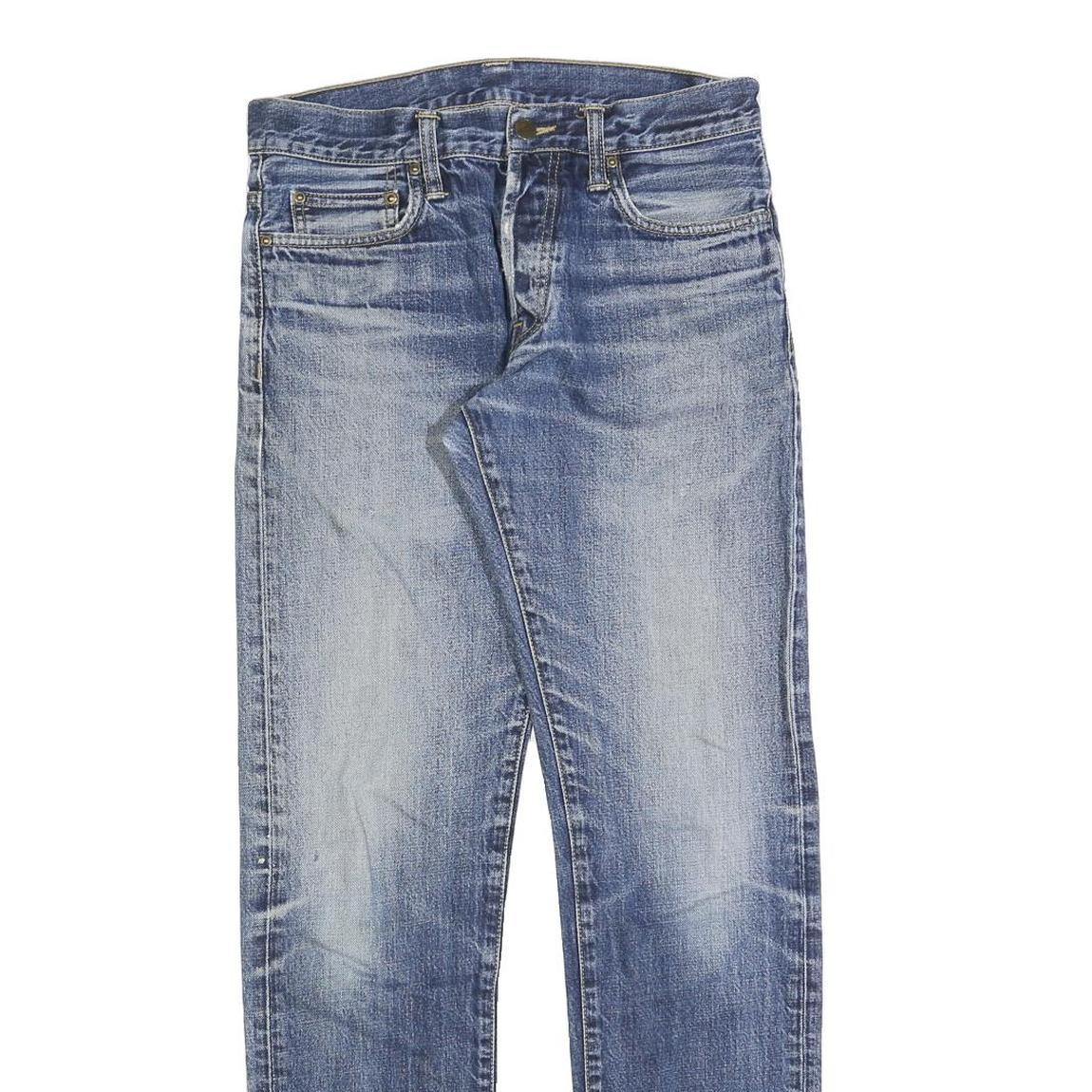 CARHARTT Mens Slim Blue Denim Jeans W30 L31 Button Closure Faded