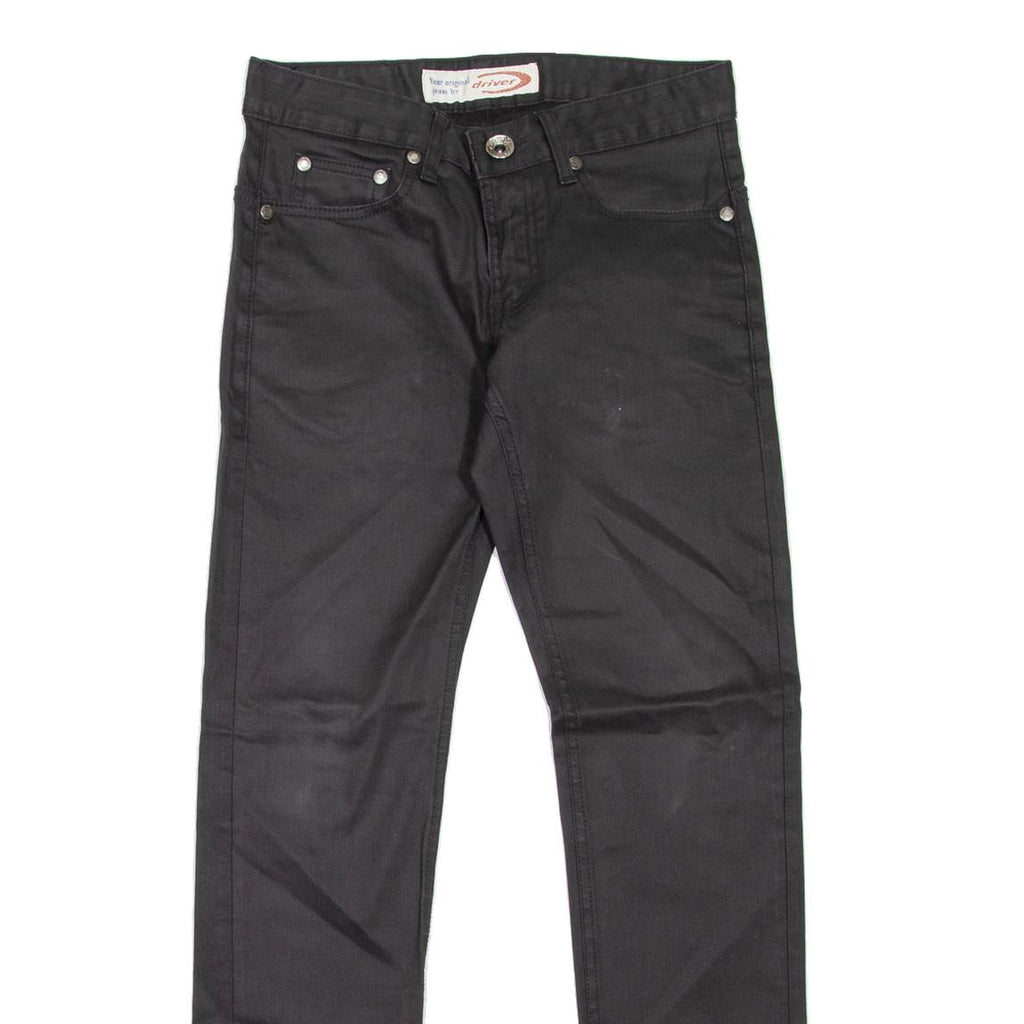 DRIVER Mens Jeans Black Slim Straight W30 L32