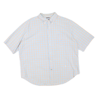 NAUTICA Mens Blue & Orange Checked Shirt 2XL Cotton Blend Button-Down Collar