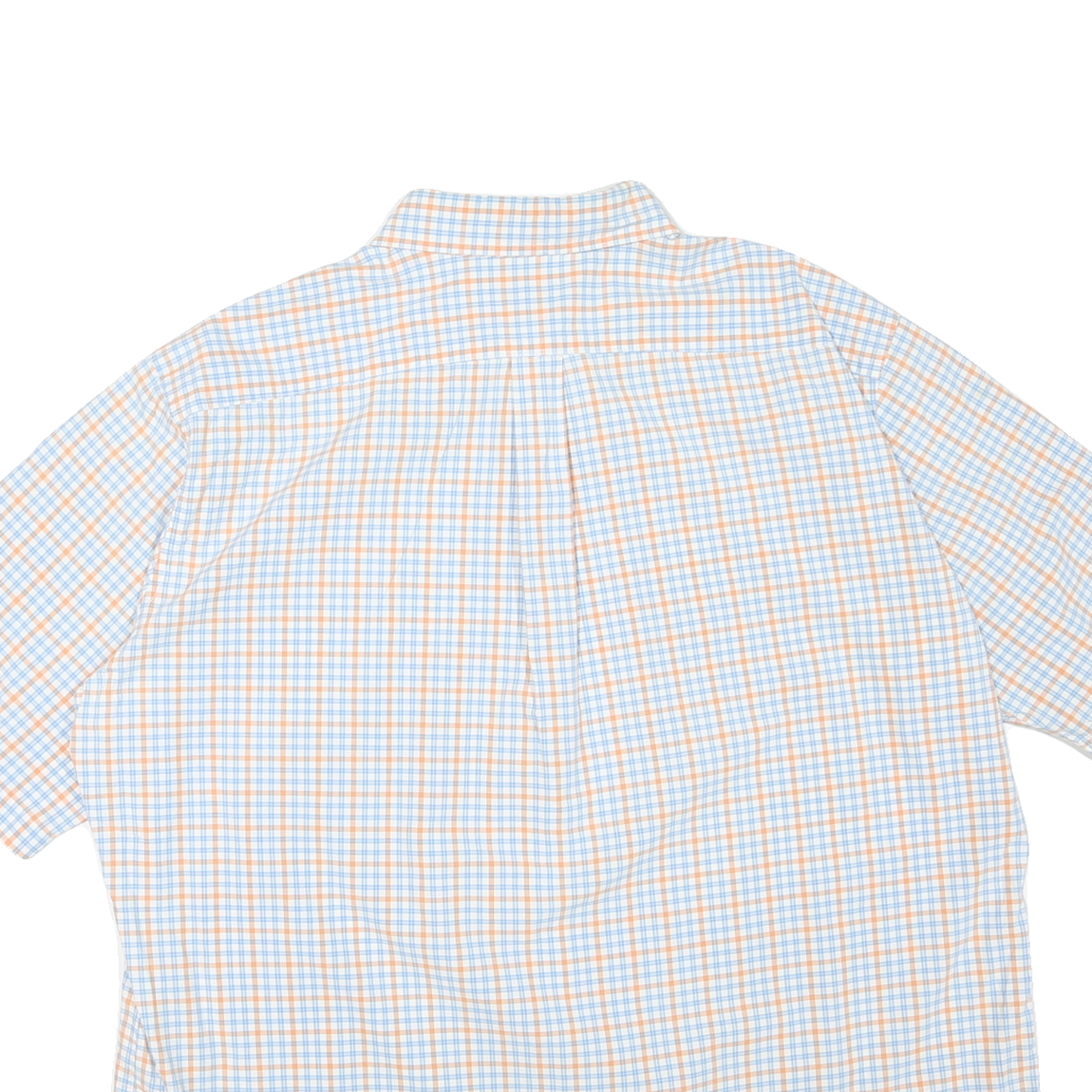 NAUTICA Mens Blue & Orange Checked Shirt 2XL Cotton Blend Button-Down Collar