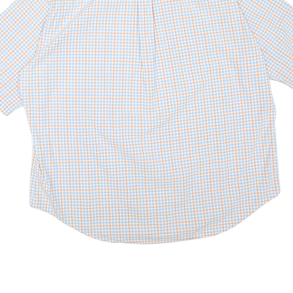 NAUTICA Mens Blue & Orange Checked Shirt 2XL Cotton Blend Button-Down Collar