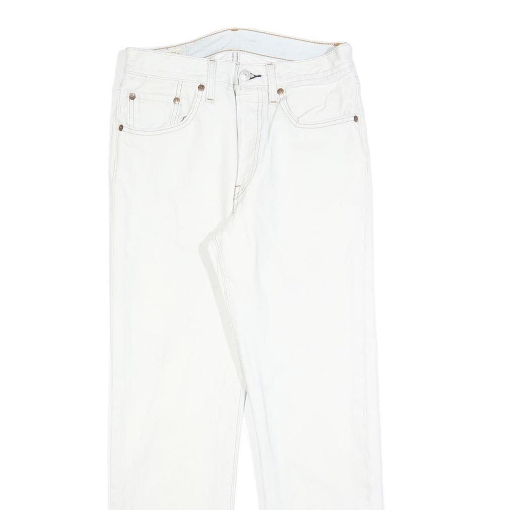 LEVI'S 501 Womens White Regular Straight Denim Raw Woven W26 L28 Classic Cotton