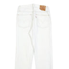 LEVI'S 501 Womens White Regular Straight Denim Raw Woven W26 L28 Classic Cotton