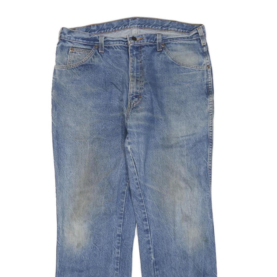 DICKIES Womens Blue Regular Fit Straight Denim Jeans W36 L29 Zip Closure