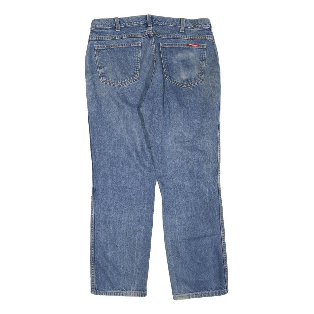 DICKIES Womens Blue Regular Fit Straight Denim Jeans W36 L29 Zip Closure