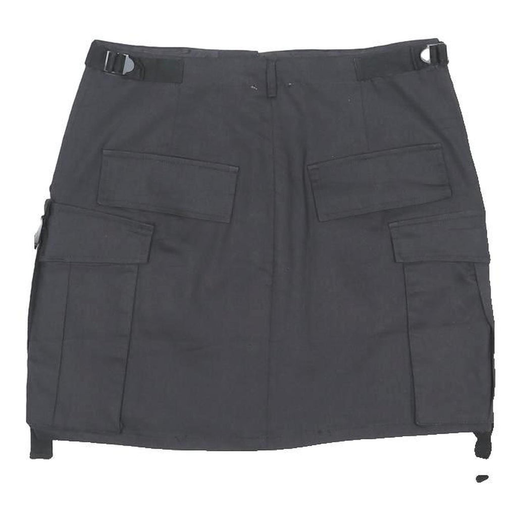 BETTER BE Womens Black Cargo Mini Cotton Blend Skirt L Utility Pockets