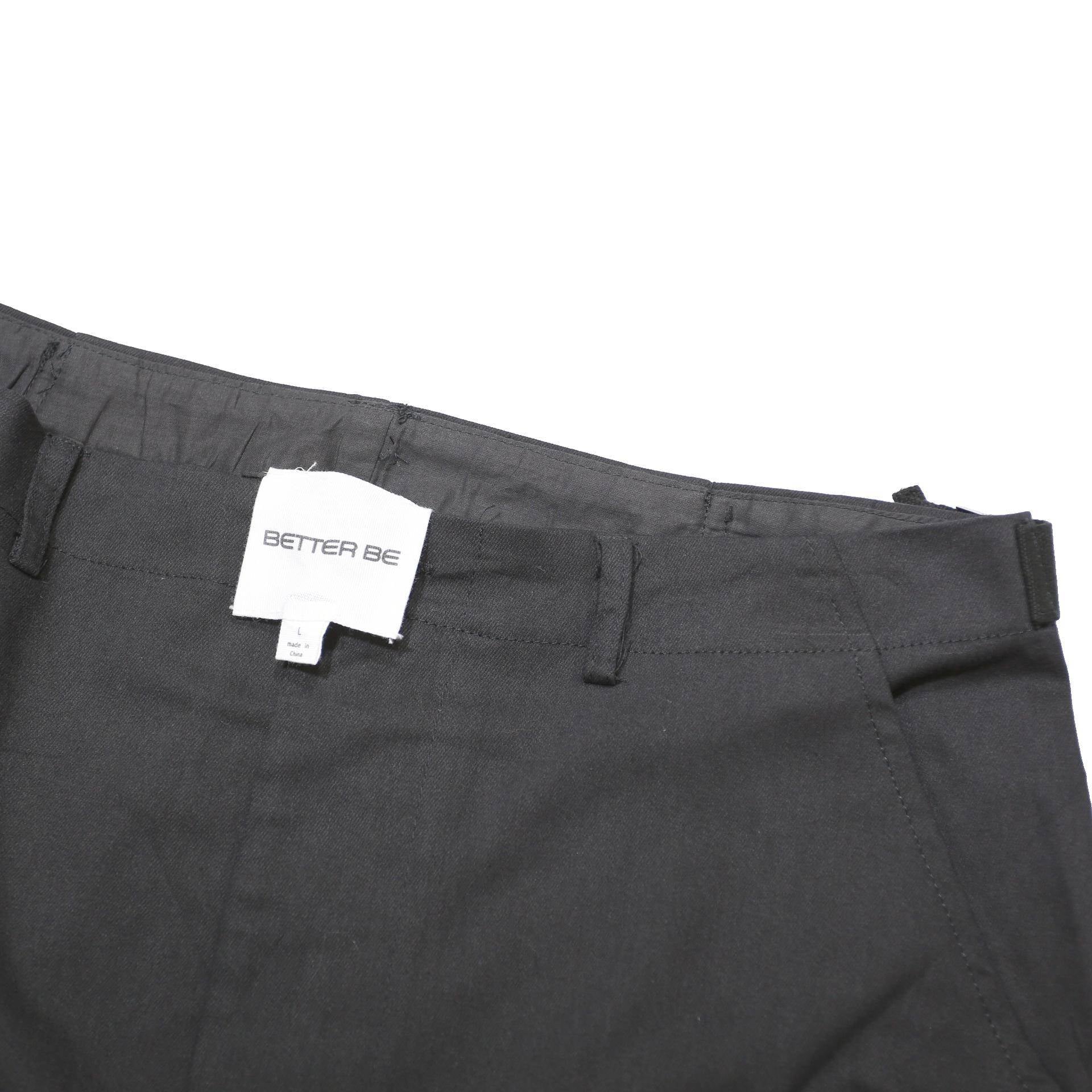 BETTER BE Womens Black Cargo Mini Cotton Blend Skirt L Utility Pockets