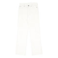CRACK Womens Cotton Blend White Relaxed Straight Trousers W26 L29 Casual Zip