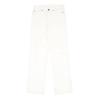 CRACK Womens Cotton Blend White Relaxed Straight Trousers W26 L29 Casual Zip