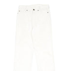 CRACK Womens Cotton Blend White Relaxed Straight Trousers W26 L29 Casual Zip
