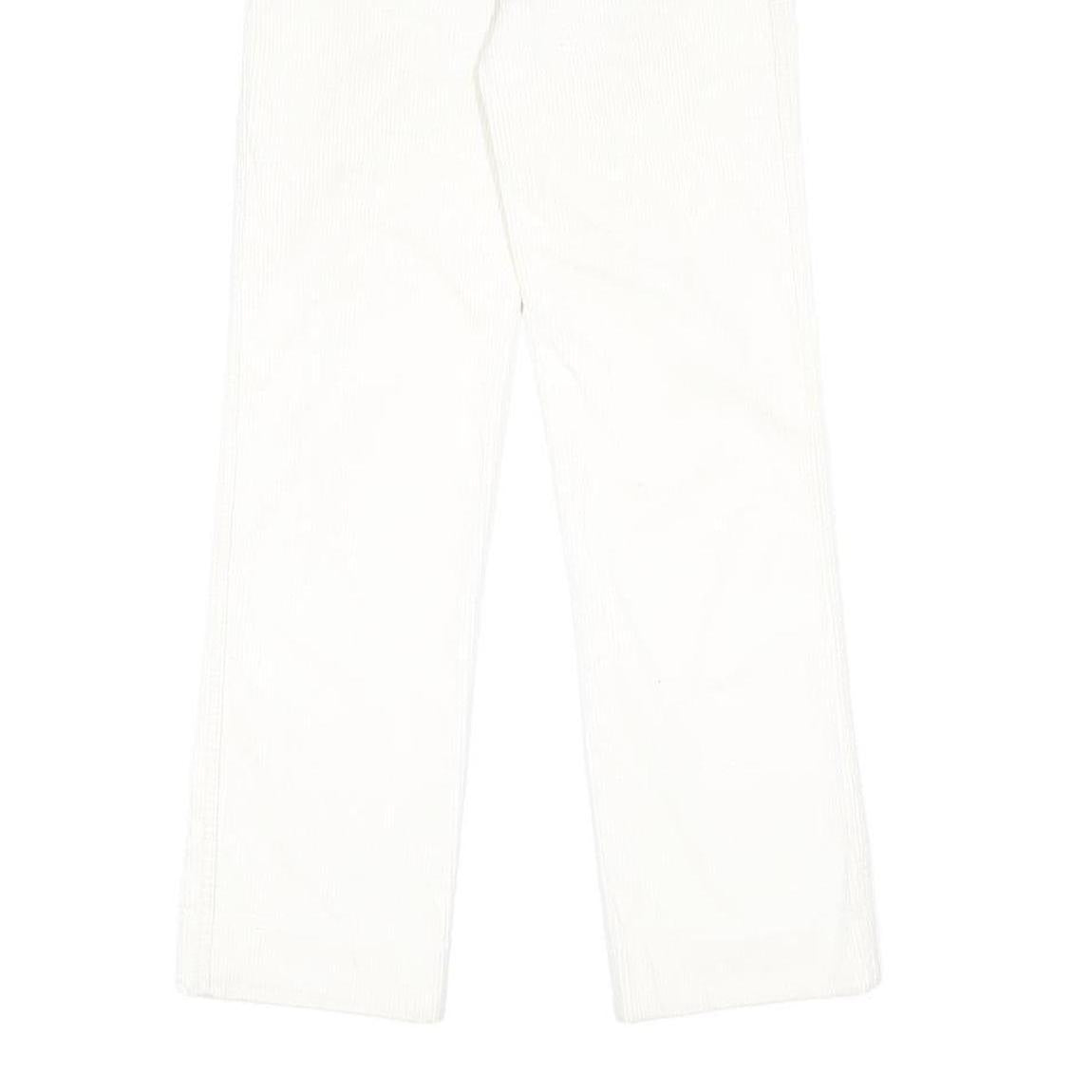 CRACK Womens Cotton Blend White Relaxed Straight Trousers W26 L29 Casual Zip