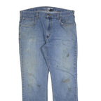 CARHARTT Mens Jeans Blue Relaxed Straight Denim Medium W36 L32 Workwear Zip