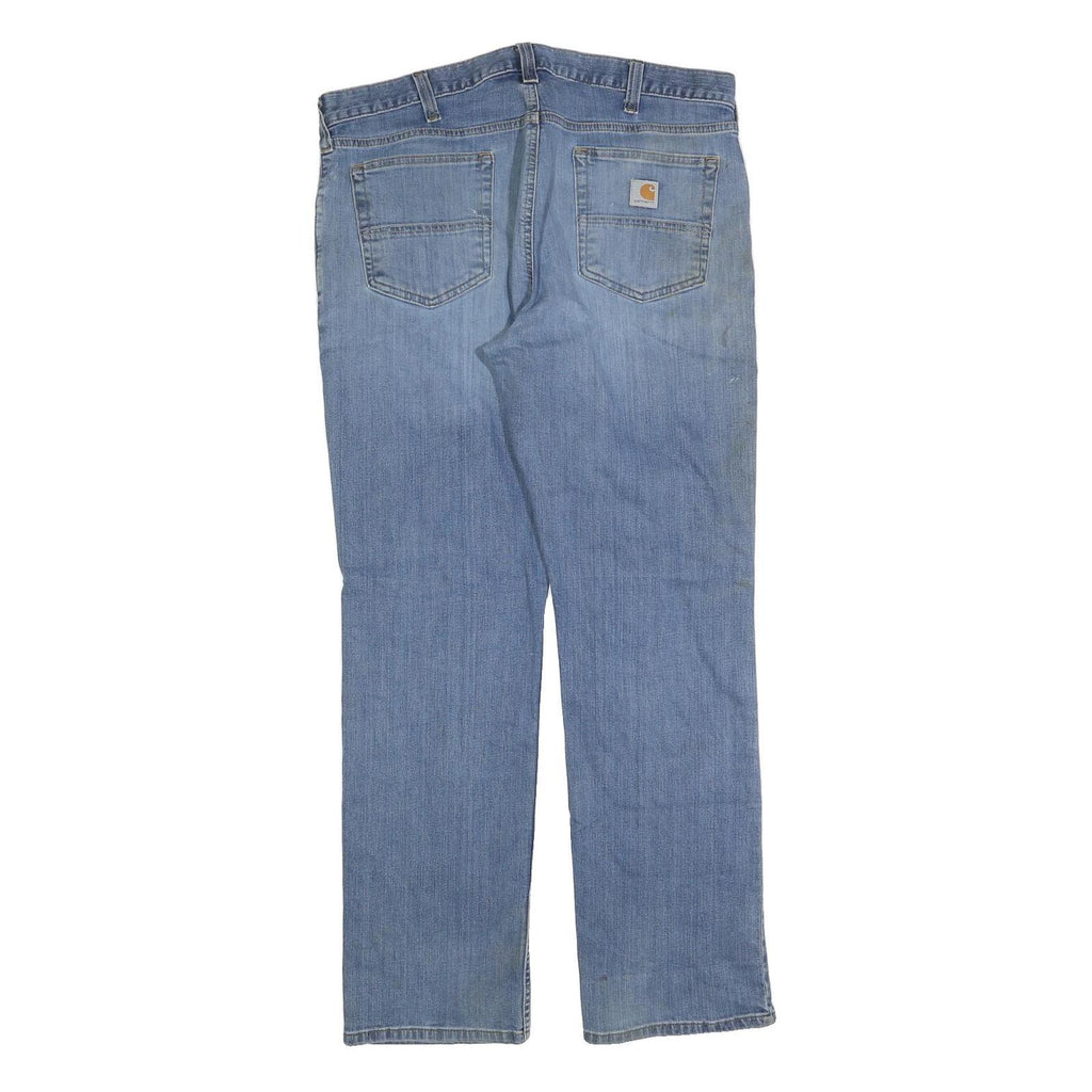 CARHARTT Mens Jeans Blue Relaxed Straight Denim Medium W36 L32 Workwear Zip