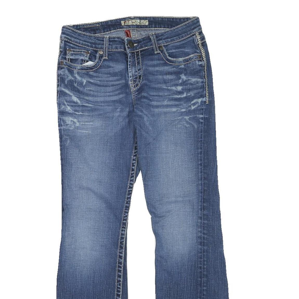 Womens Blue Regular Fit Straight Leg Denim Jeans Cotton Blend Zip W30 L30