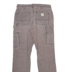 CARHARTT Womens Classic Cotton Blend Brown Trousers W30 L30 Workwear Utility Zip