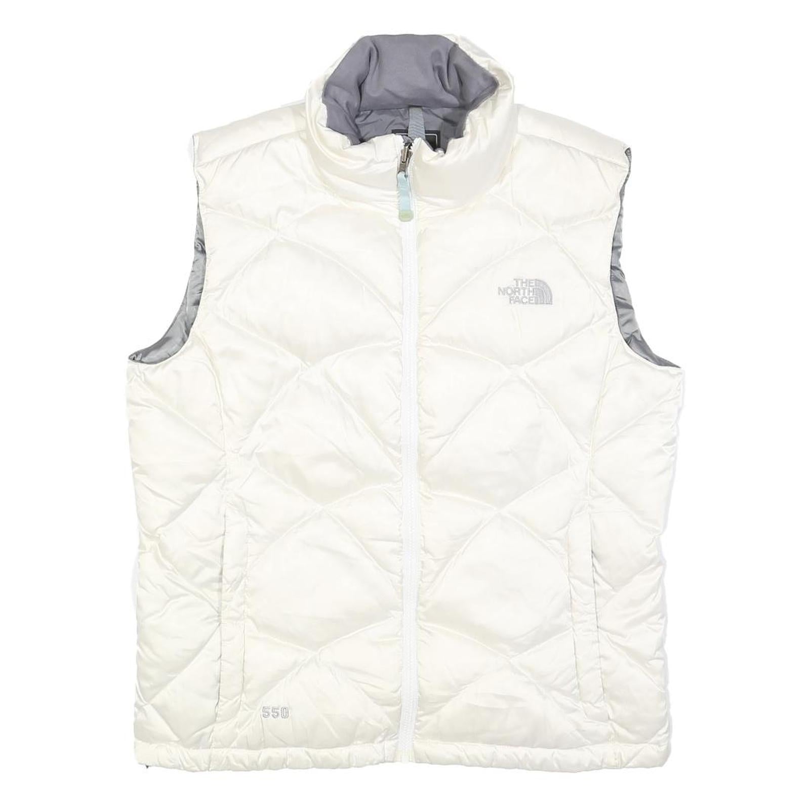 THE NORTH FACE Womens White Jacket L Nylon Quilted Lightweight Outdoor Vest