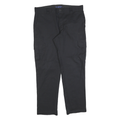 DICKIES Mens Black Slim Straight Cotton Blend Trousers W36 L30 Workwear Cargo