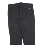 DICKIES Mens Black Slim Straight Cotton Blend Trousers W36 L30 Workwear Cargo