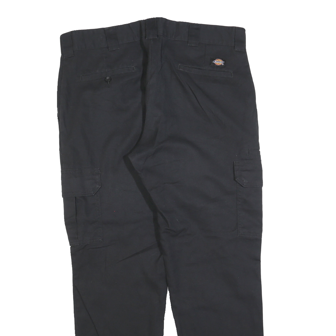DICKIES Mens Black Slim Straight Cotton Blend Trousers W36 L30 Workwear Cargo