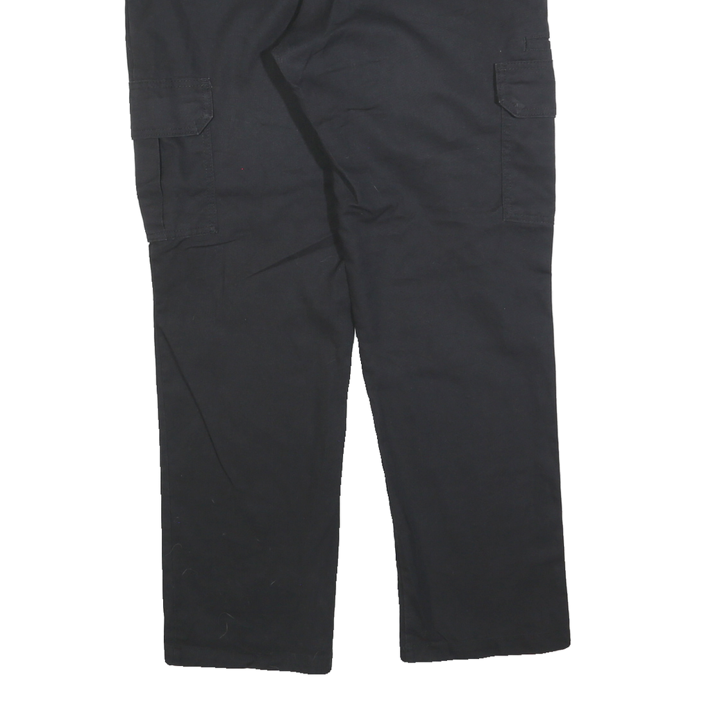 DICKIES Mens Black Slim Straight Cotton Blend Trousers W36 L30 Workwear Cargo