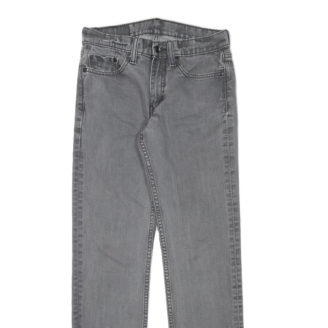 LEVI'S 514 Mens Jeans Grey Slim Straight Denim Medium W27 L26 Zip Closure