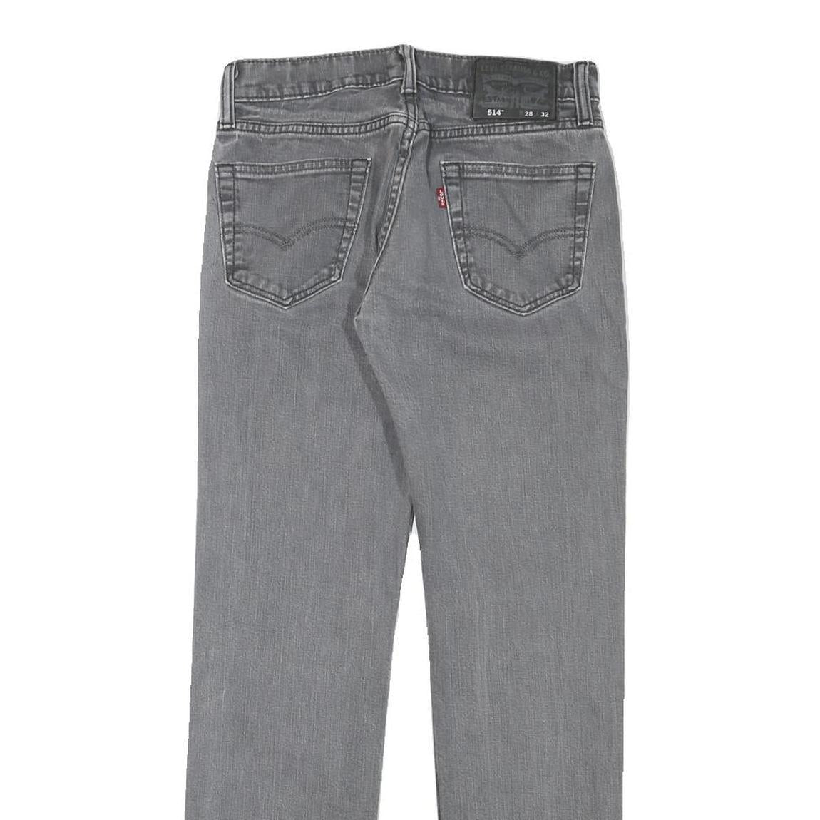 LEVI'S 514 Mens Jeans Grey Slim Straight Denim Medium W27 L26 Zip Closure