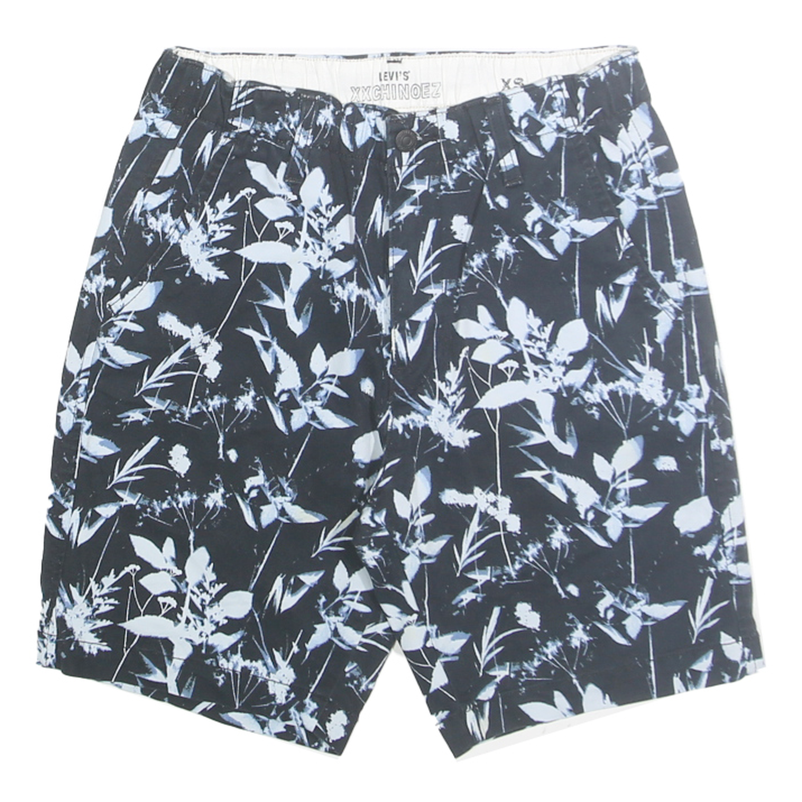 LEVI'S Mens Shorts Black Floral Print XS W26 Cotton Blend Casual Relaxed Fit