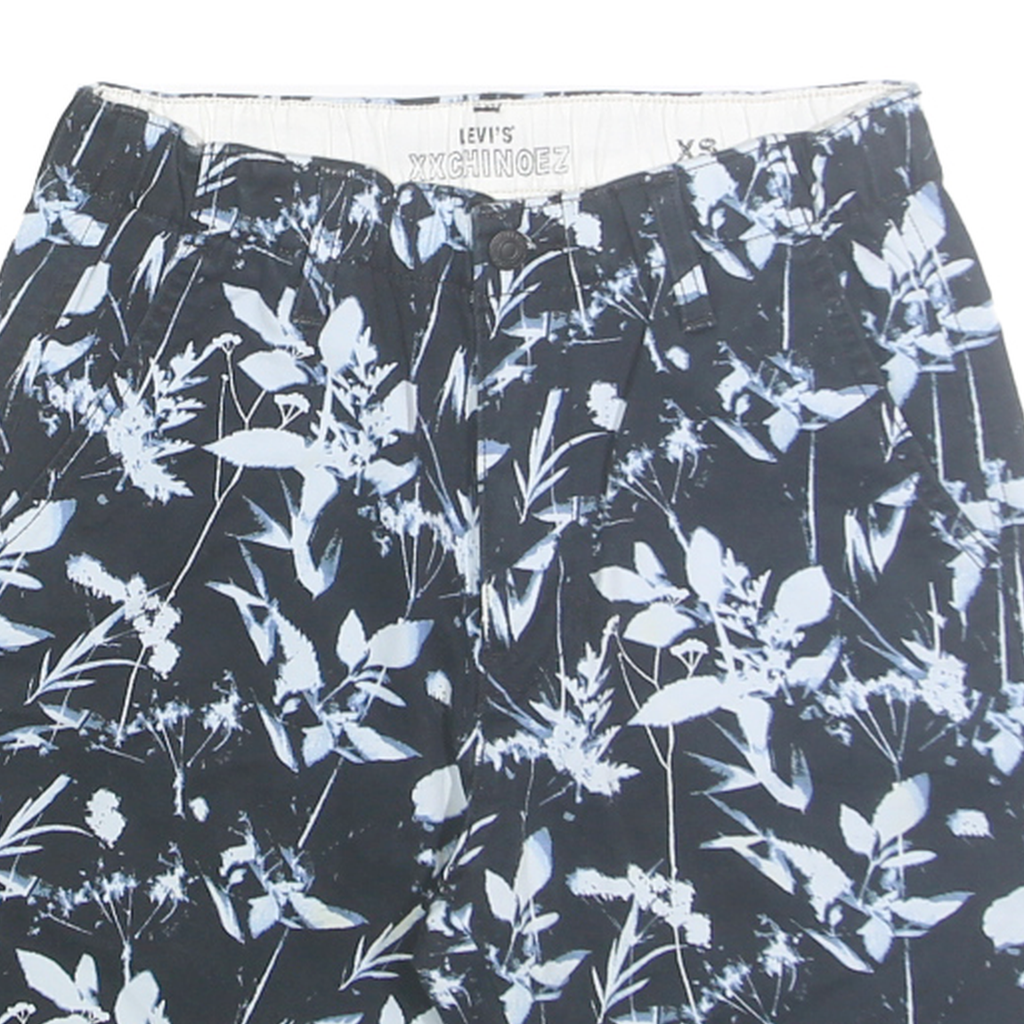 LEVI'S Mens Shorts Black Floral Print XS W26 Cotton Blend Casual Relaxed Fit