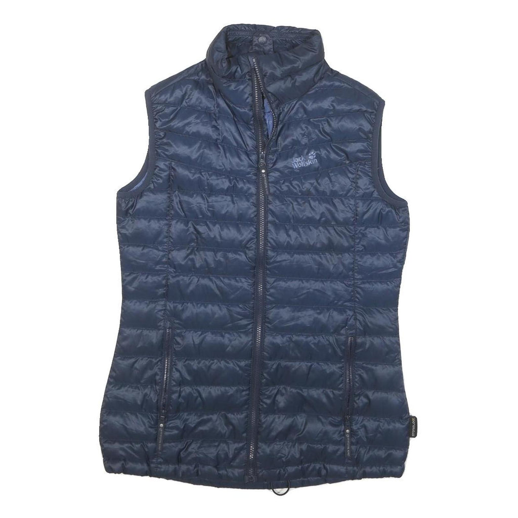 JACK WOLFSKIN Womens Navy Blue Lightweight Quilted Jacket S Polyester Blend Zip