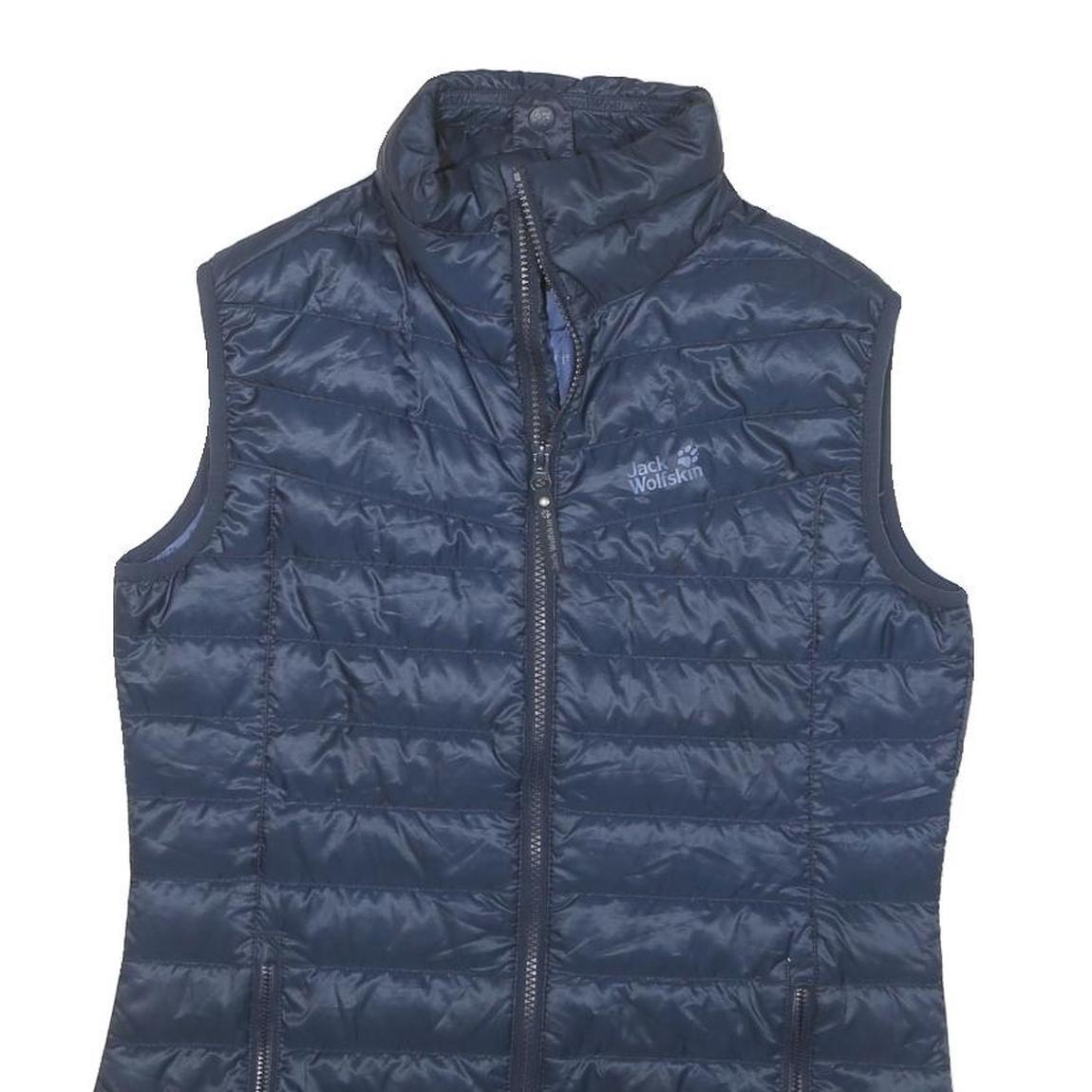JACK WOLFSKIN Womens Navy Blue Lightweight Quilted Jacket S Polyester Blend Zip