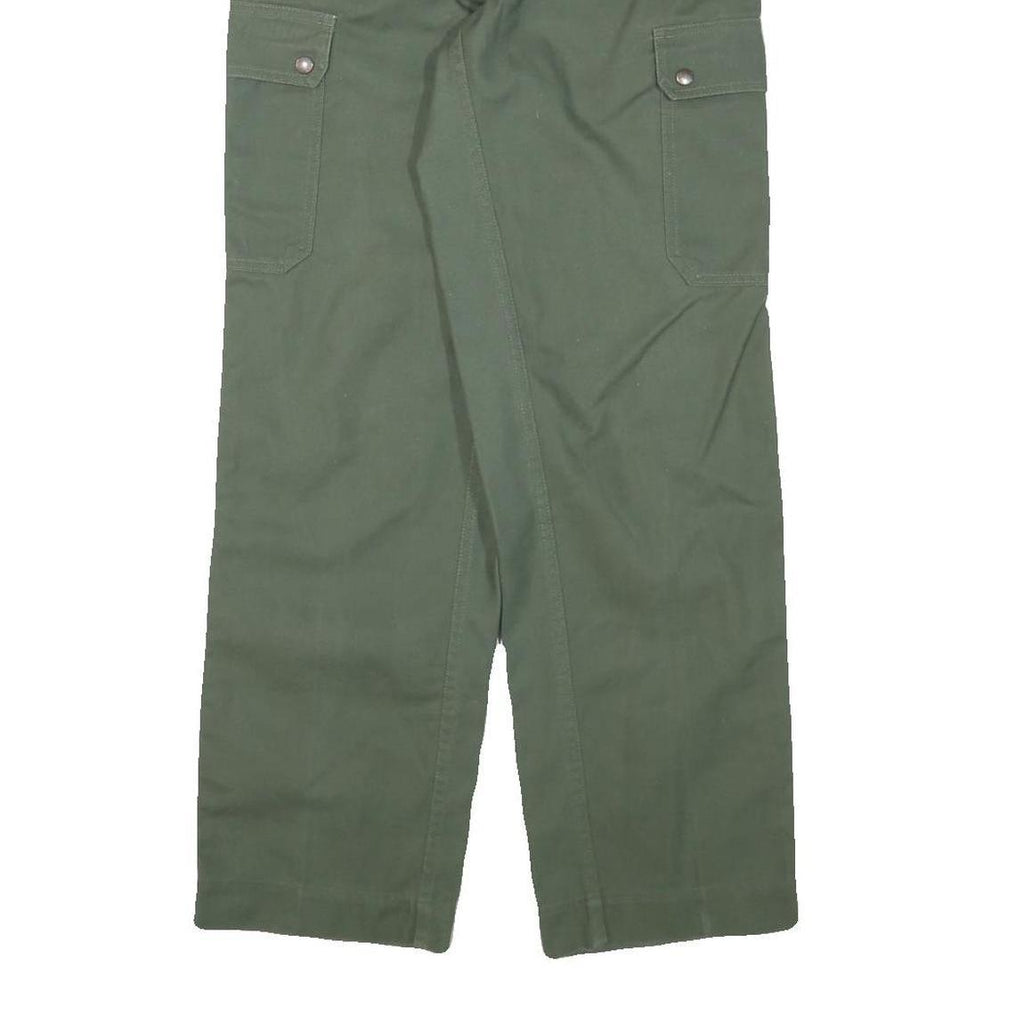 MARSUM Womens Cotton Blend Green Relaxed Straight Trousers W28 L30 Utility Cargo