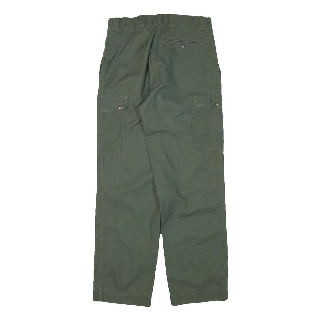 MARSUM Womens Cotton Blend Green Relaxed Straight Trousers W28 L30 Utility Cargo