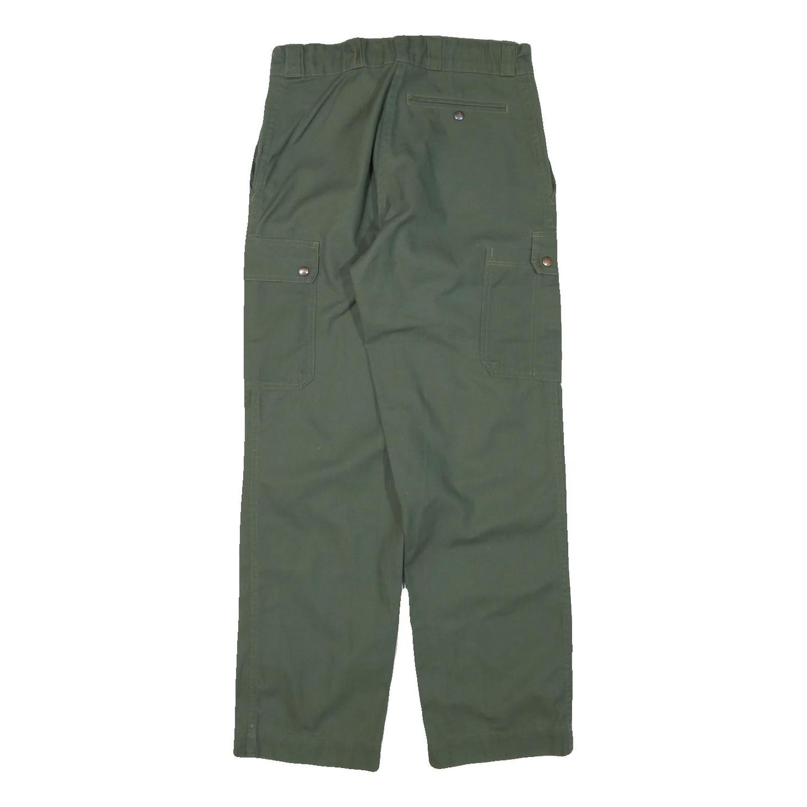 MARSUM Womens Cotton Blend Green Relaxed Straight Trousers W28 L30 Utility Cargo